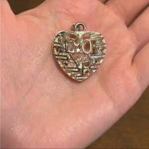 Vintage 925 Sterling Silver 3D Puffed Love Heart Pendant